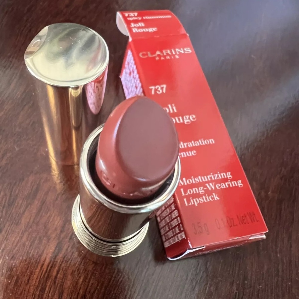 Clarins Joli Rouge in Spicy Cinnamon 737 lipstick new full size box